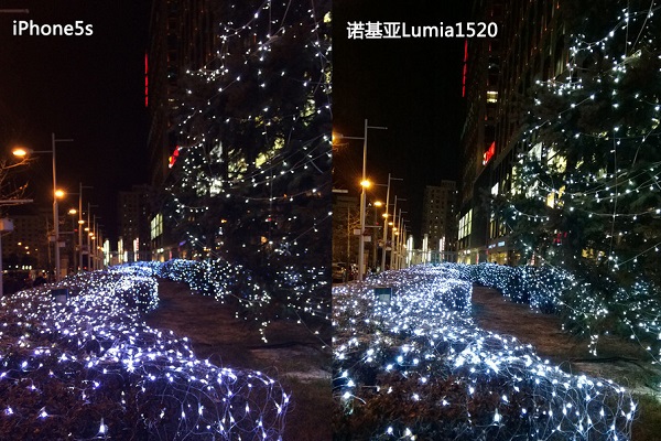 诺基亚1520与iPhone5s夜间灯光远景拍照样张