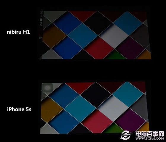 nibiru H1与iPhne5S屏幕可视角度对比
