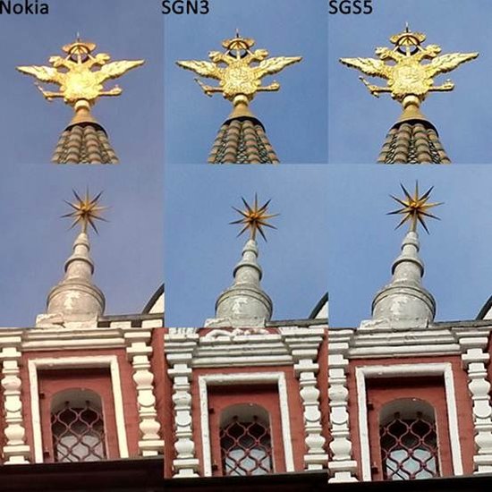 诺基亚1520、三星Note3、三星S5拍照样张细节对比