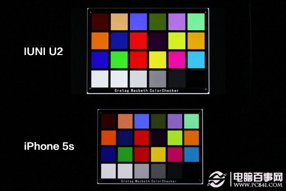 IUNI U2与iPhone5s暗光下屏幕对比
