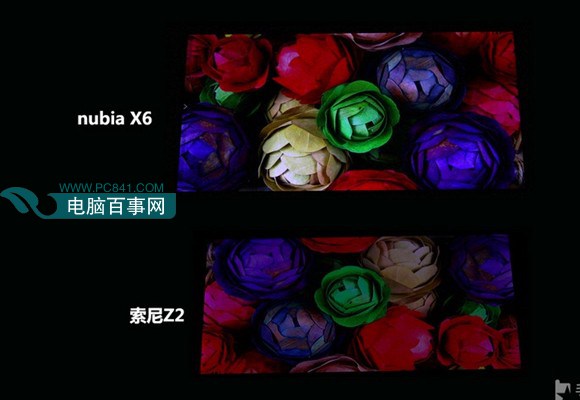 图为努比亚X6和索尼Z2屏幕可视角度对比