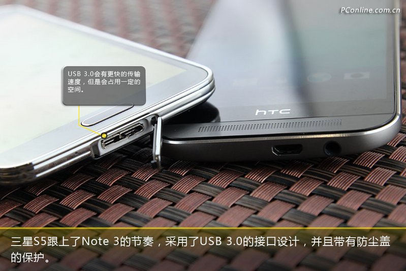 巅峰旗舰外观对决 三星S5和HTC M8对比图赏(10/18)