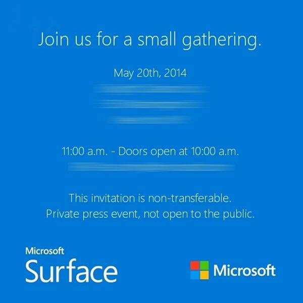 微软Surface mini，本月20日见 