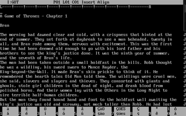 《冰与火之歌》竟然是在DOS下写出来的