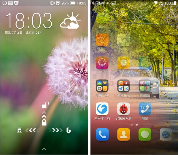 HTC One时尚版和华为P7解锁方式对比