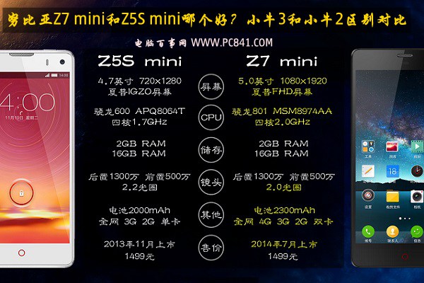 努比亚Z7 mini和Z5S mini哪个好？小牛3与小牛2区别对比