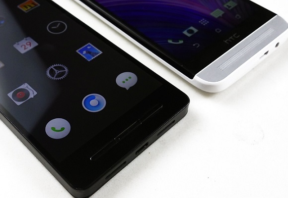 锤子手机和HTC One时尚版触控按键按键对比