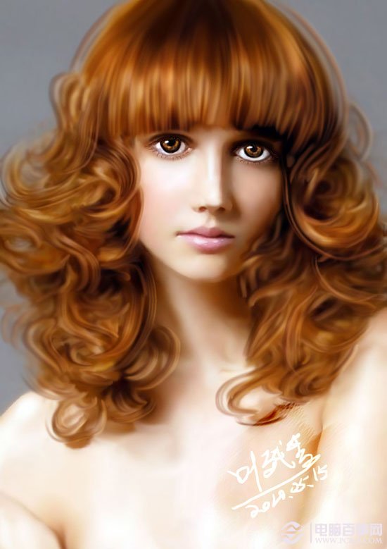 Photoshop鼠绘漂亮的金发美女模特 
