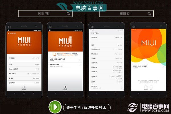 MIUI V5和MIUI 6关于手机界面对比