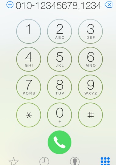 iPhone5s直接拨打分机号码方法