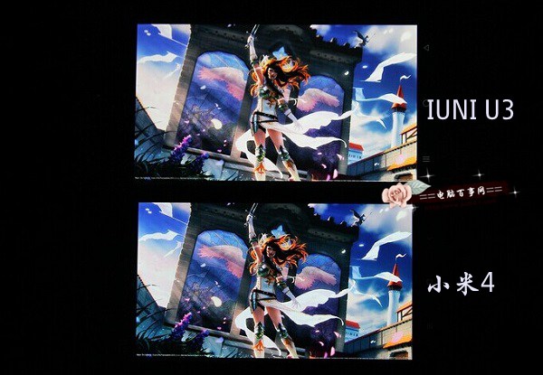 IUNI U3与小米4屏幕画质对比