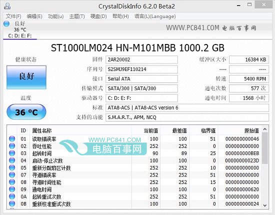 硬盘检测工具CrystalDiskInfo绿色中文版