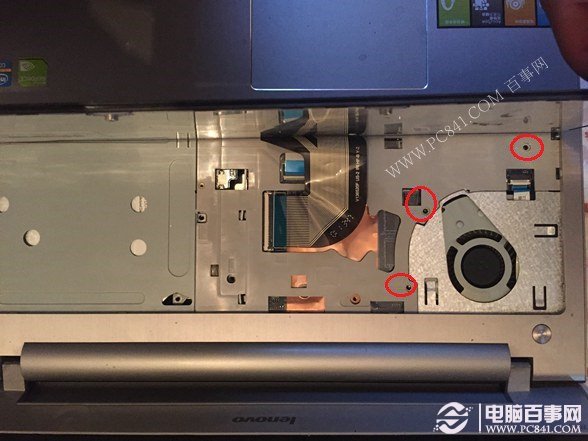 联想Z500笔记本键盘内部螺丝拆解
