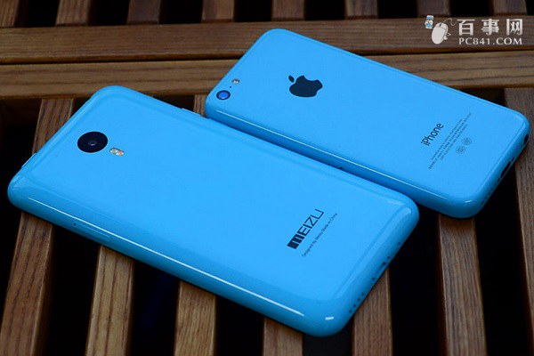 魅蓝Note和iPhone5C背面外观对比