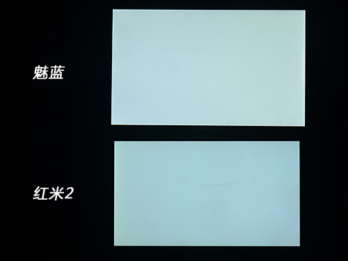 红米2和魅蓝手纯白色屏幕对比