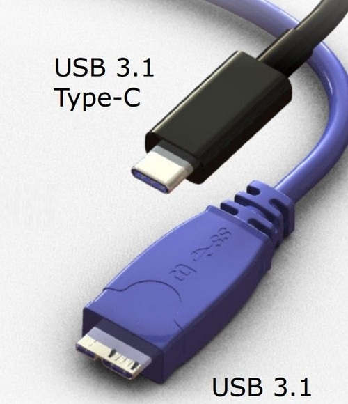 USB Type-C和USB Micro-B接口对比图