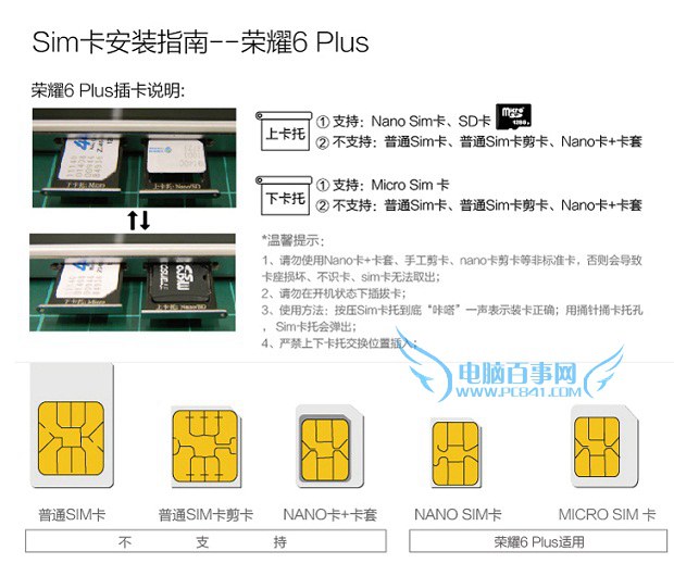 荣耀6 Plus安装SIM指南