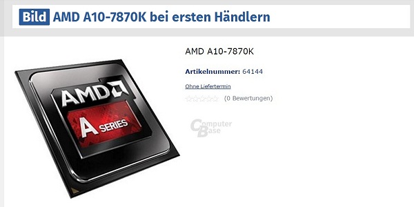 AMD两款新桌面APU曝光：A10-7870K和A8-7670K
