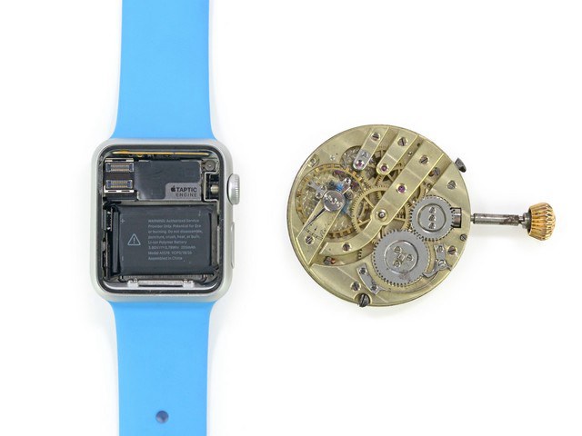 Apple Watch机械手表内部对比