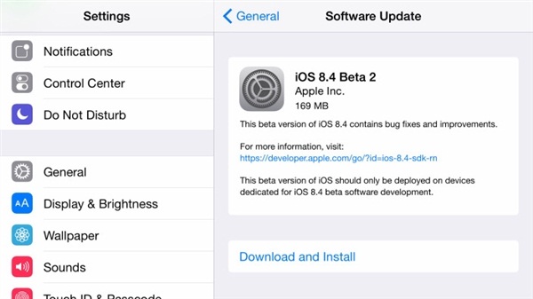 iOS8.4 Beta 2更新