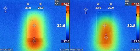 努比亚Z9观看视频下的机身温度，均温约33度